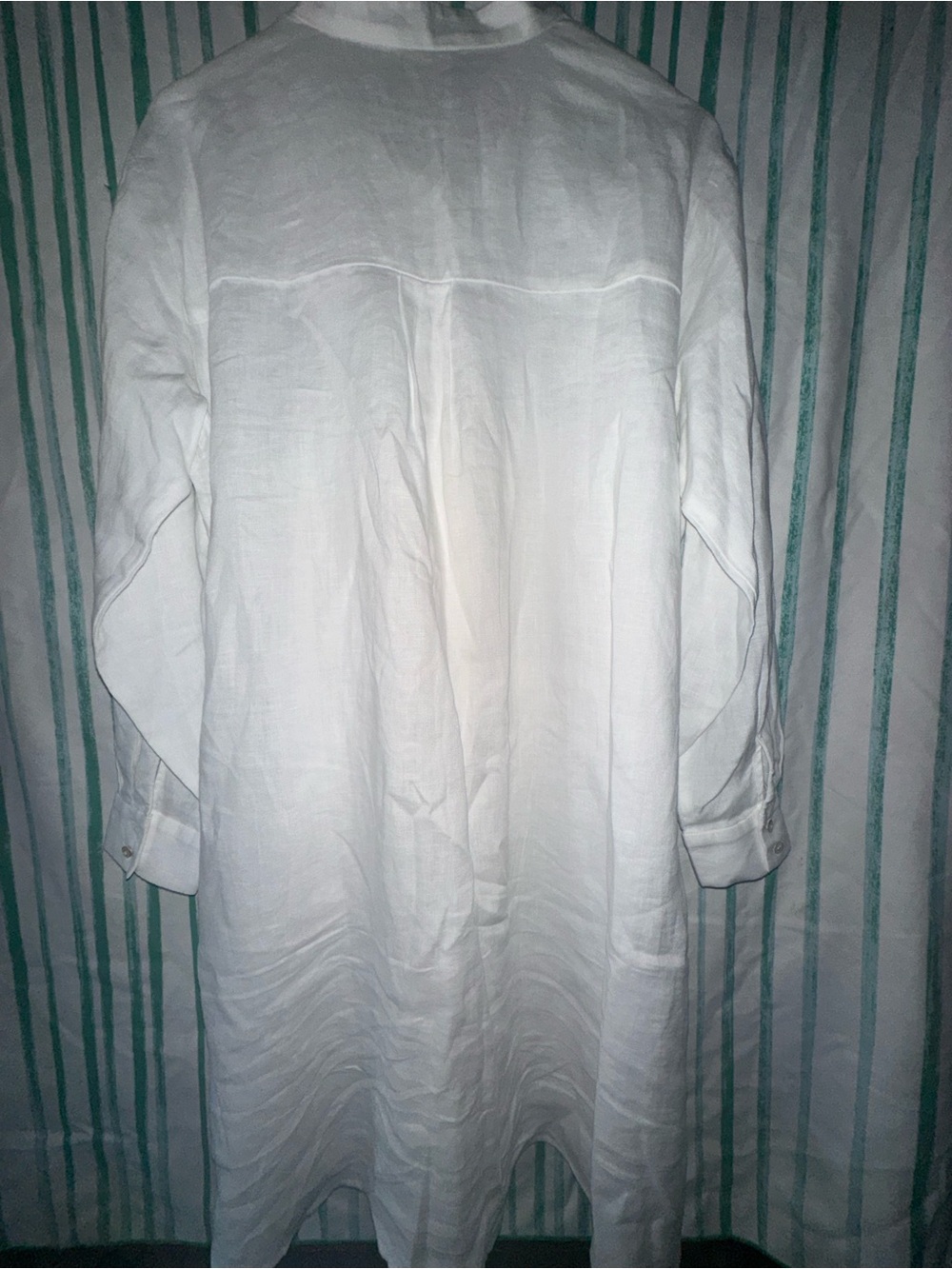 Eileen Fisher Natural White Linen Button-Up Dress